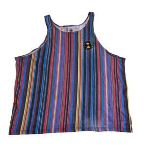 Vintage‎ 90s Cross Colours Vertical Stripe Tank Top M Post Hip Hop Nation